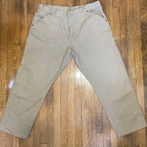 Wrangler Carpenter Pants Mens 40x29 Khaki Workwear Utility Construction Work Pan